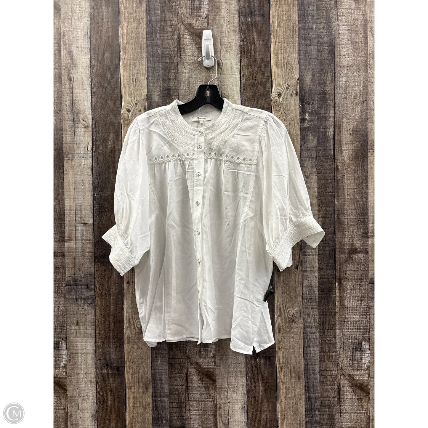 Top Short Sleeve By Madewell In White, Size: L