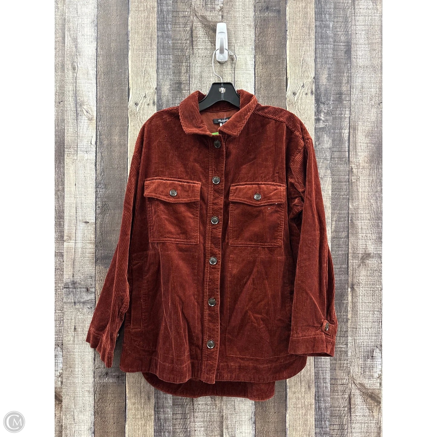Jacket Shirt By Madewell In Bronze, Size: M
