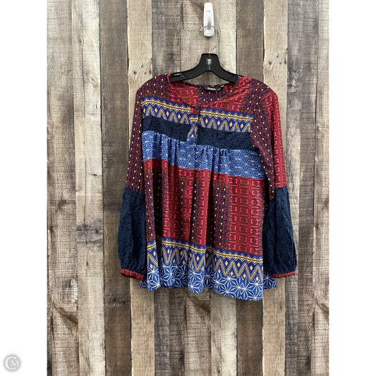 Top Long Sleeve By Cme In Multi-colored, Size: S