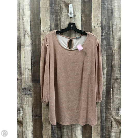 Top Long Sleeve By Adrianna Papell In Polkadot Pattern, Size: 2x