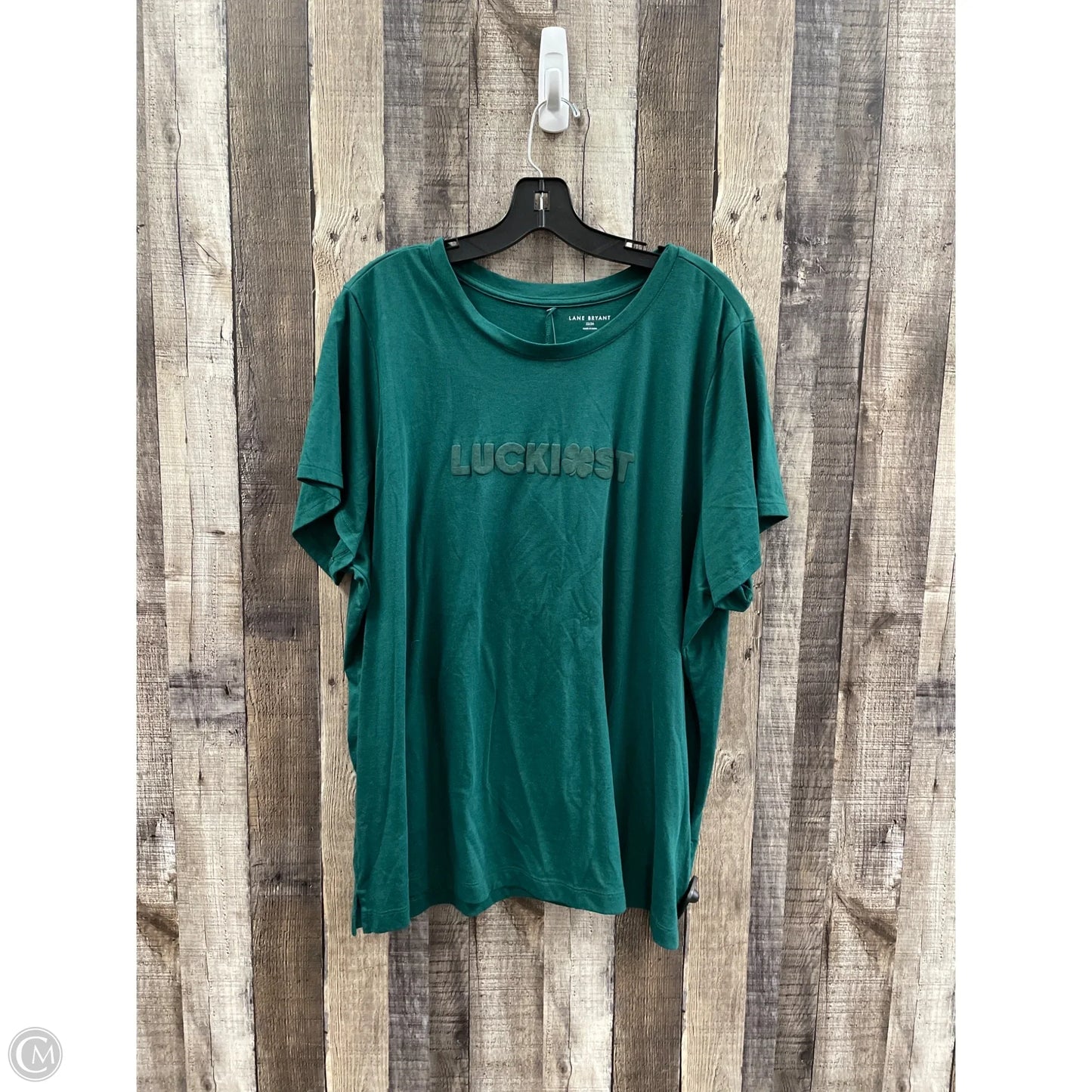 Top Short Sleeve Basic By Lane Bryant In Green, Size: 2x