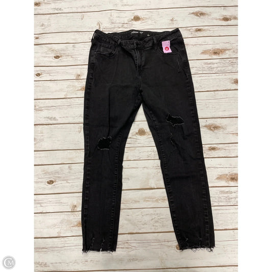 Jeans Skinny By Old Navy In Black Denim, Size: 16