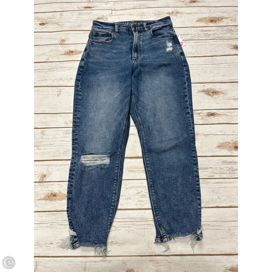 Jeans Straight By American Eagle In Blue Denim, Size: 0