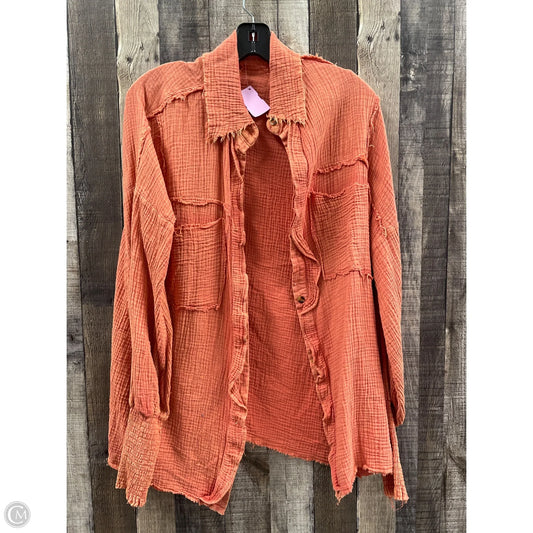 Top Long Sleeve By Cme In Orange, Size: S