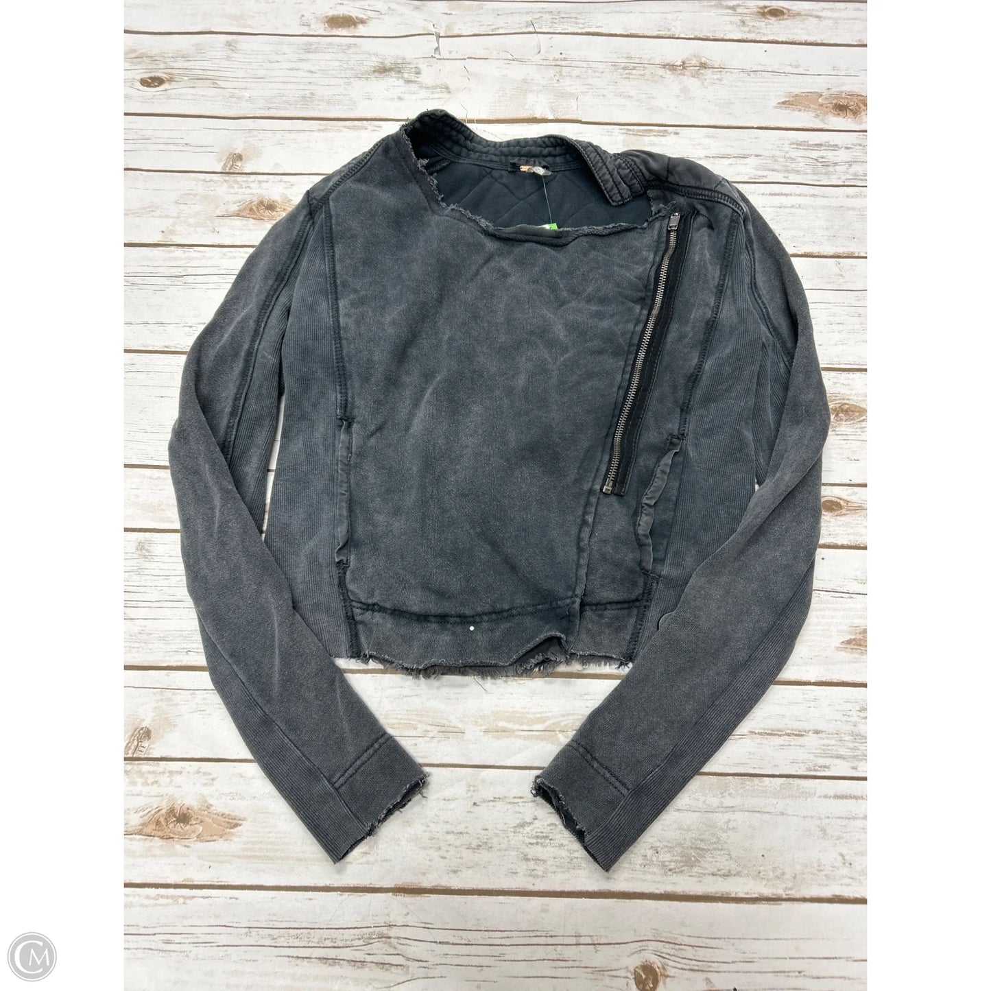 Jacket Moto By Free People In Grey, Size: S