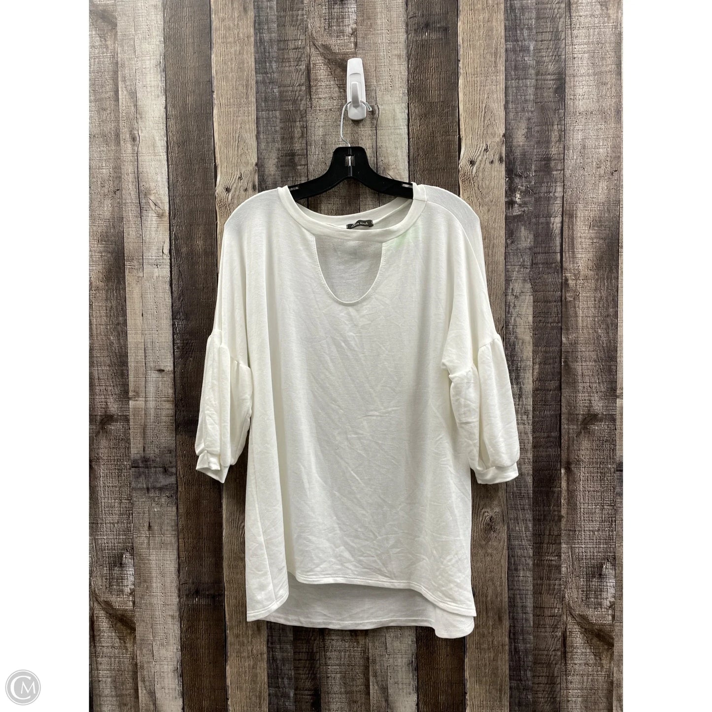 Top 3/4 Sleeve By White Birch In White, Size: L