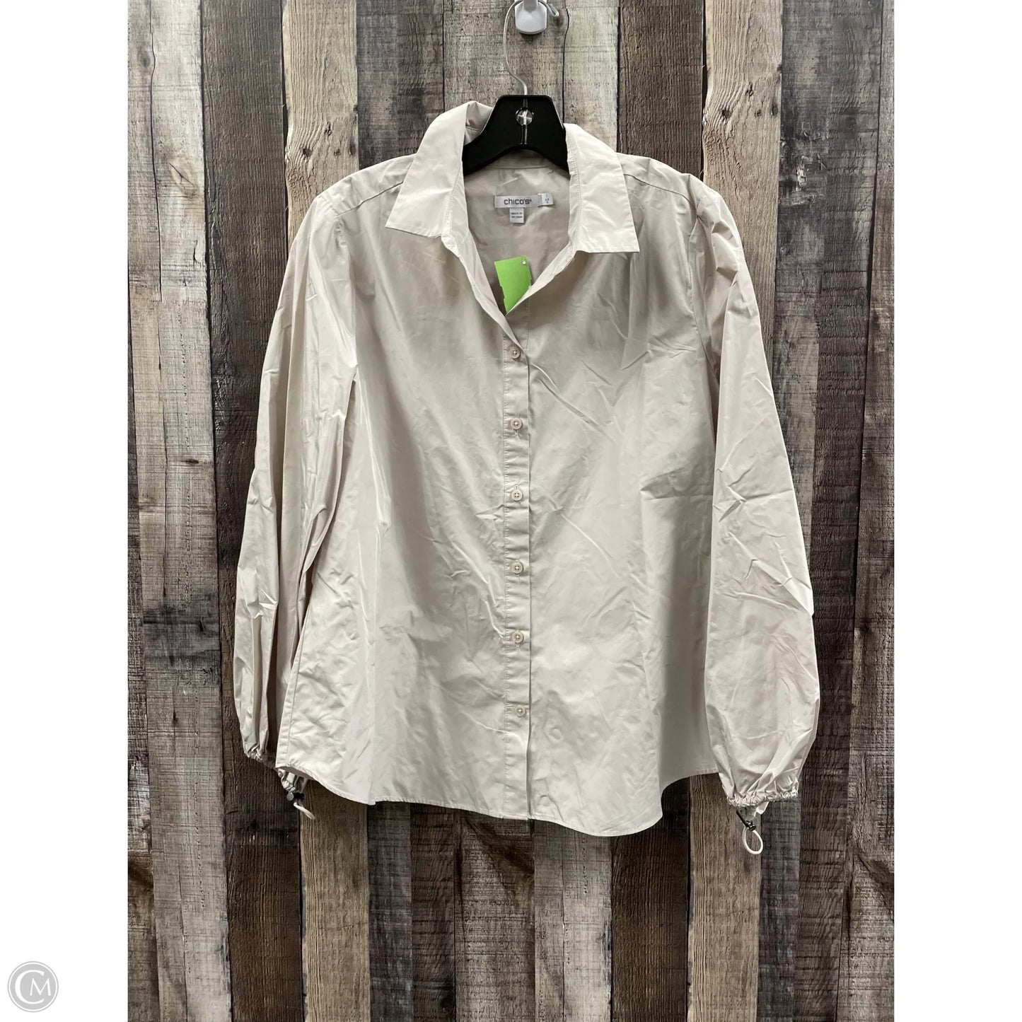 Top Long Sleeve By Chicos In Beige, Size: M