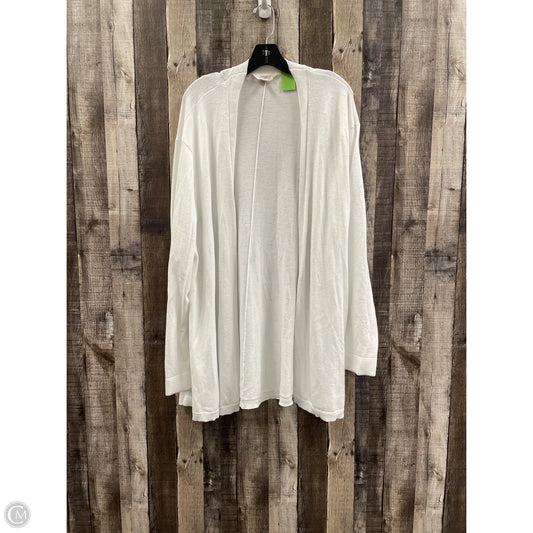 Sweater Cardigan By Terra & Sky In White, Size: 3x