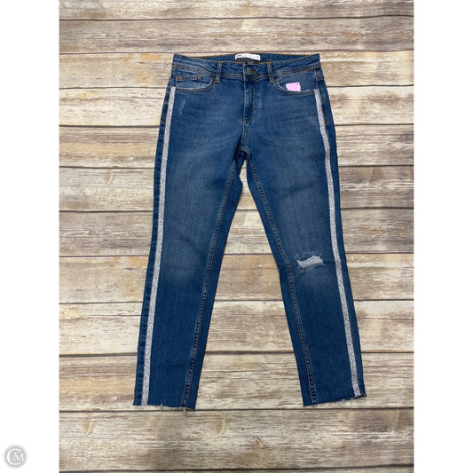 Jeans Skinny By Zara In Blue Denim, Size: 8
