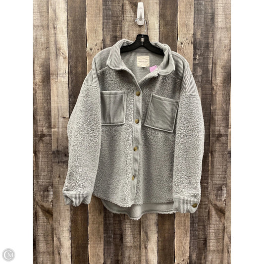 Jacket Shirt By American Eagle In Grey, Size: M