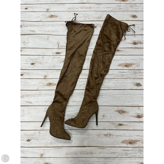 Boots Over-the-knee Heels By Cme In Taupe, Size: 11