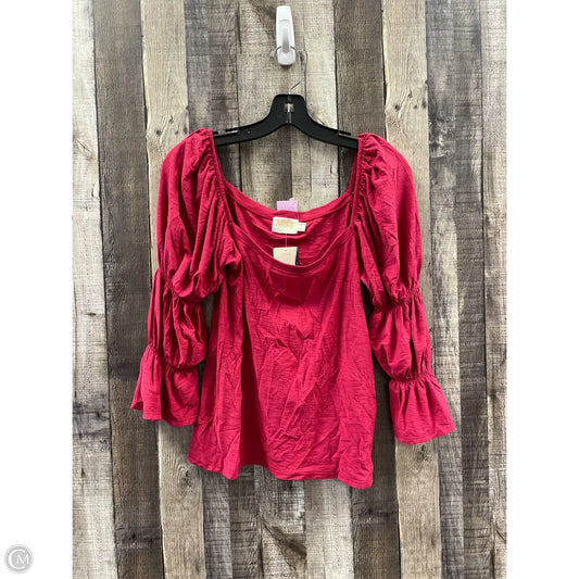 Top Long Sleeve By Evereve In Pink, Size: S