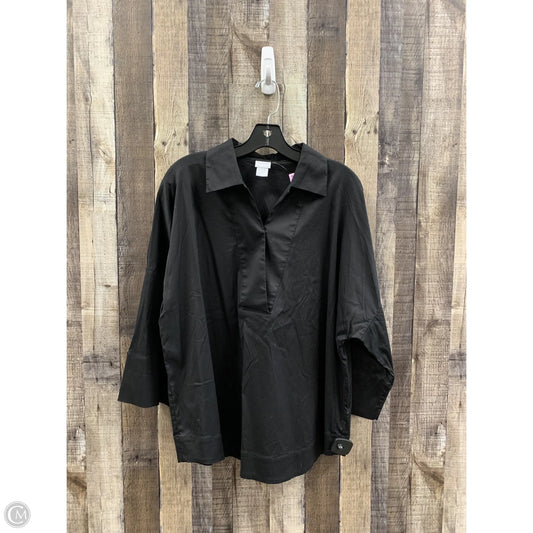 Top Long Sleeve By Chicos In Black, Size: Xl