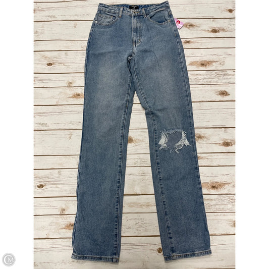 Jeans Straight By Pretty Little Thing In Blue Denim, Size: 4