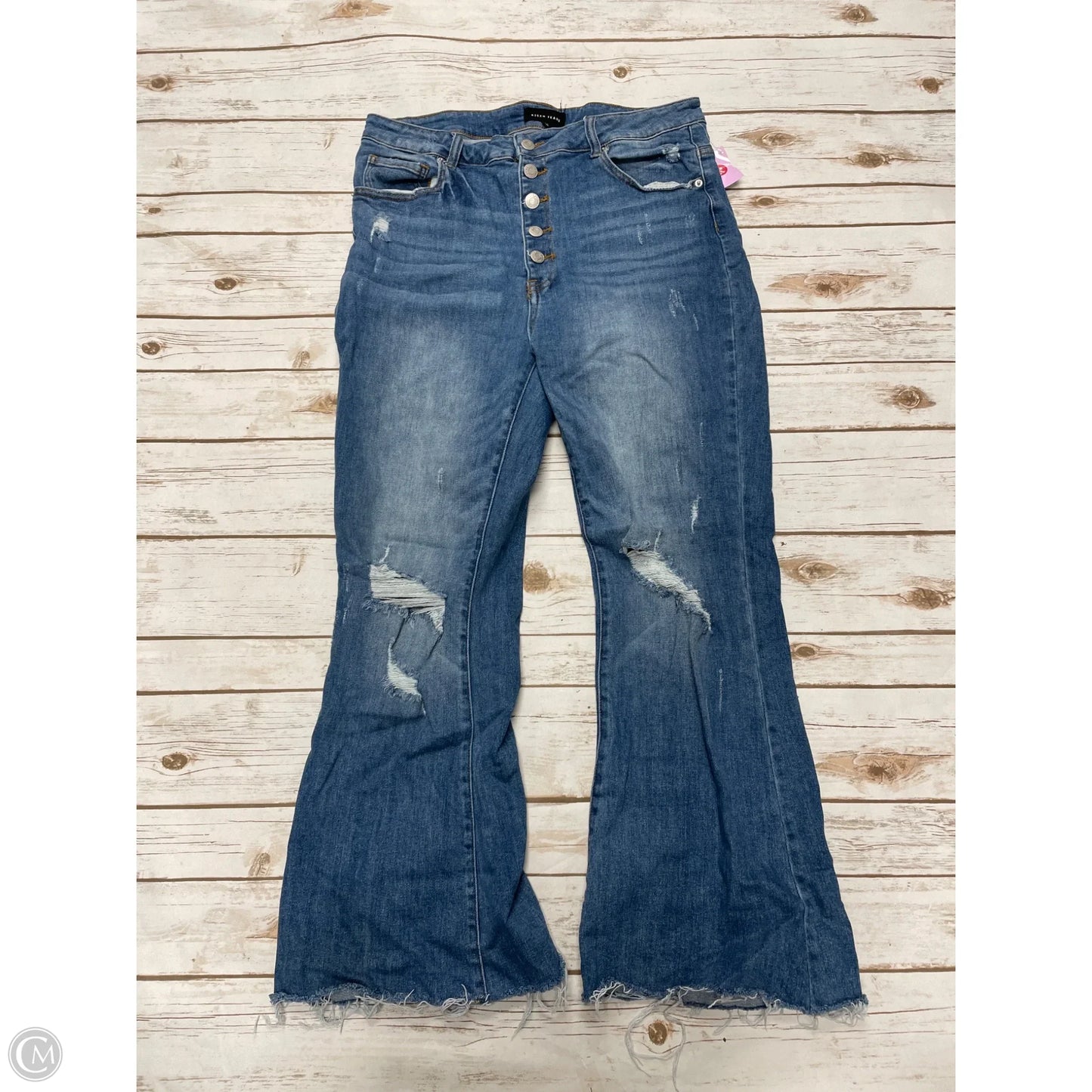 Jeans Flared By Risen In Blue Denim, Size: 1x