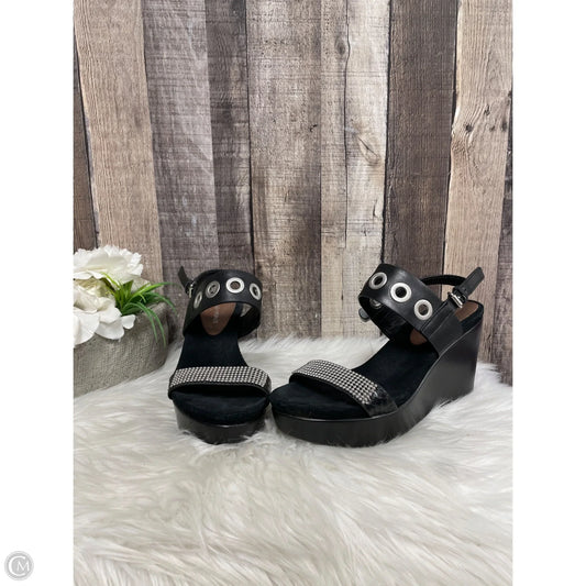 Sandals Heels Wedge By Donald Pliner In Black, Size: 6.5