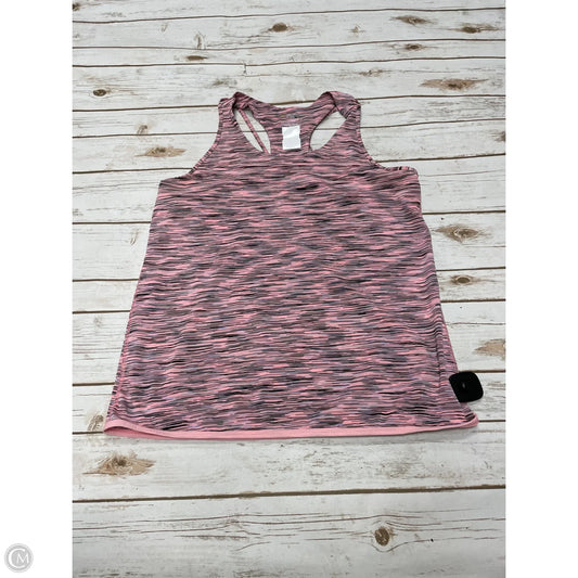 Athletic Tank Top By Tek Gear In Black & Pink, Size: L