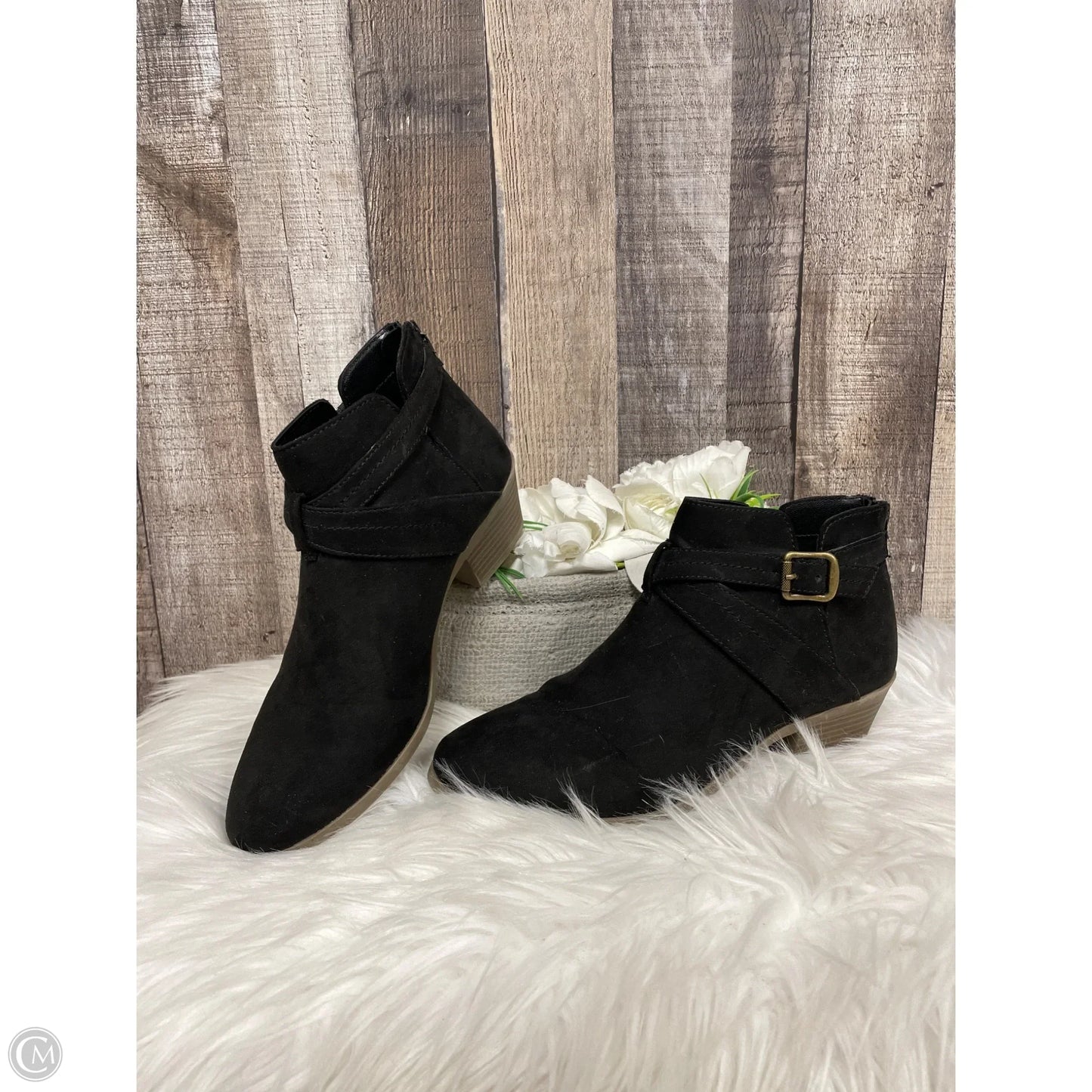 Boots Ankle Heels By Ana In Black, Size: 6