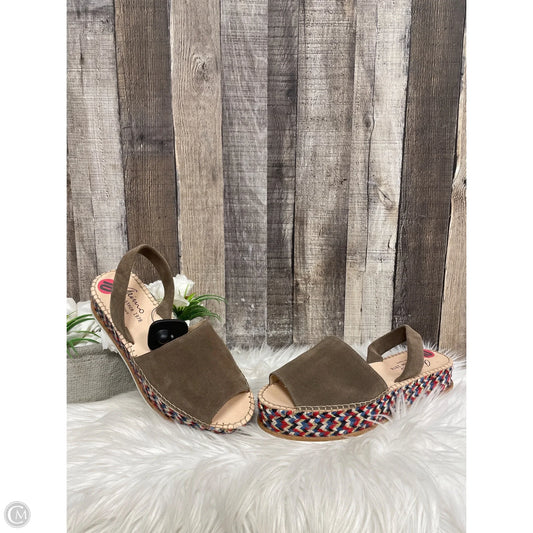 Sandals Heels Wedge By Cme In Tan, Size: 10