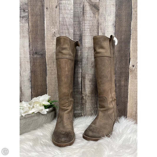 Boots Knee Heels By Halogen In Taupe, Size: 6.5