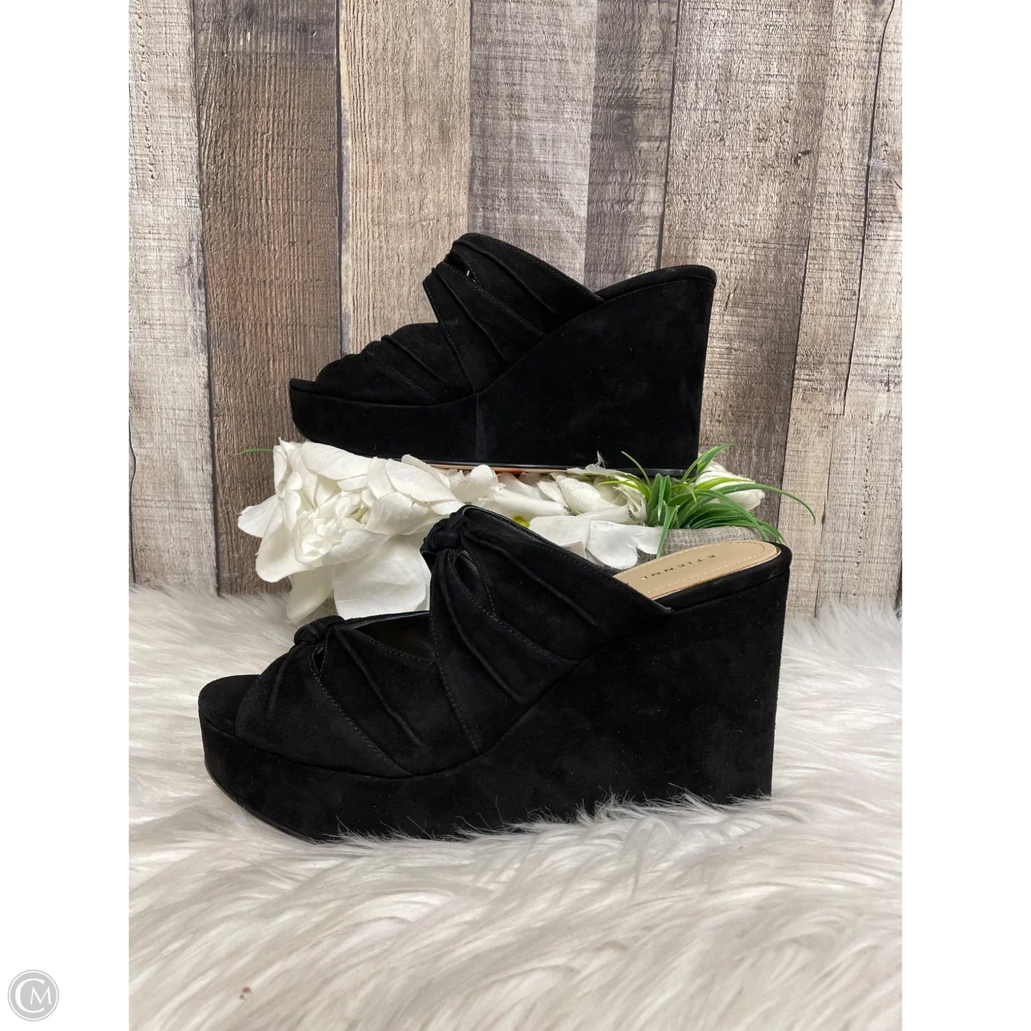 Sandals Heels Block By Etienne Aigner In Black, Size: 8.5