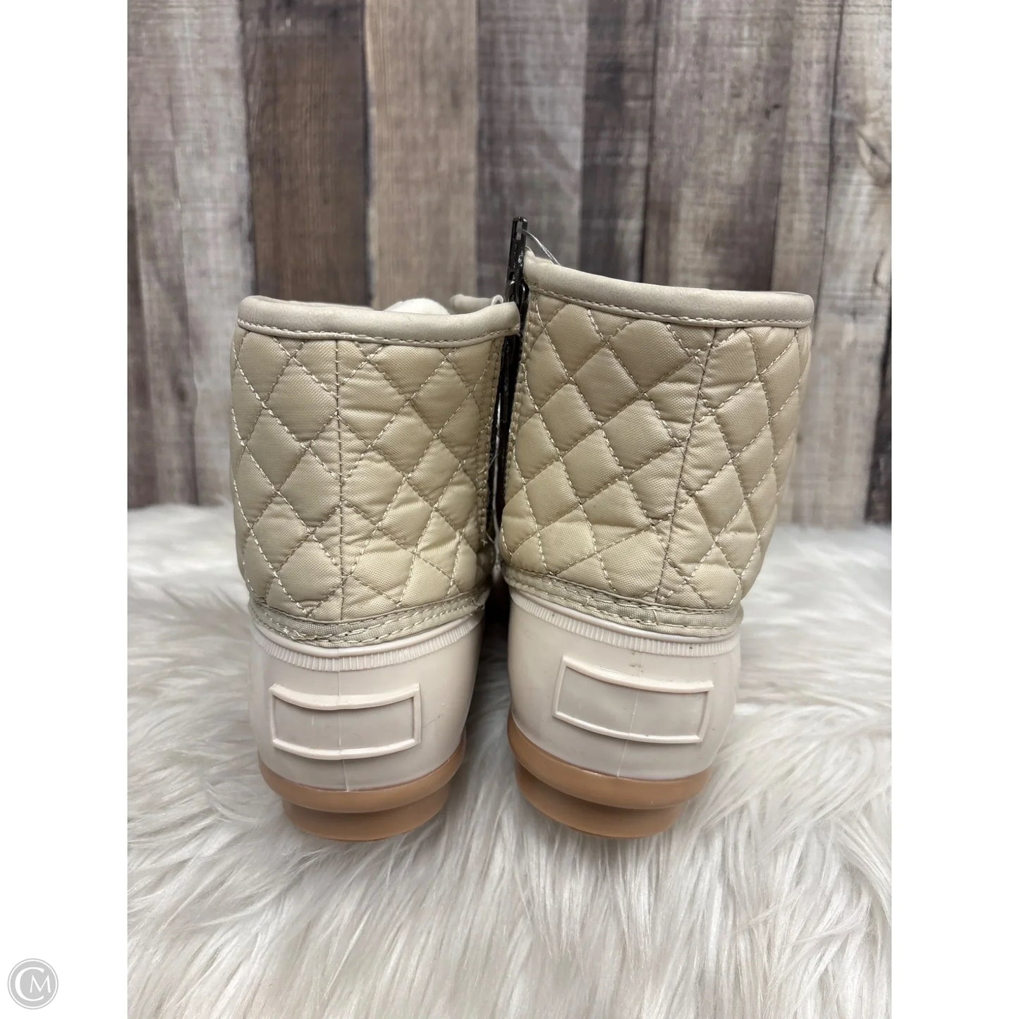 Boots Ankle Flats By So In Ivory, Size: 8