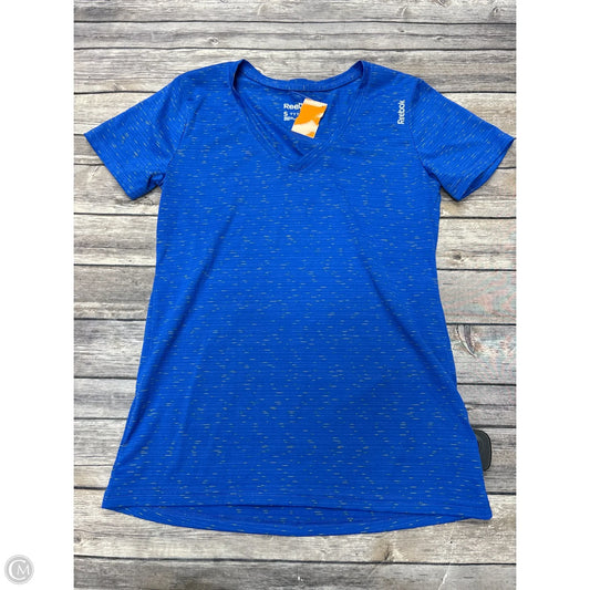 Athletic Top Short Sleeve By Reebok In Blue, Size: S