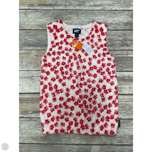 Sweater By Lands End In Red & White, Size: Xs