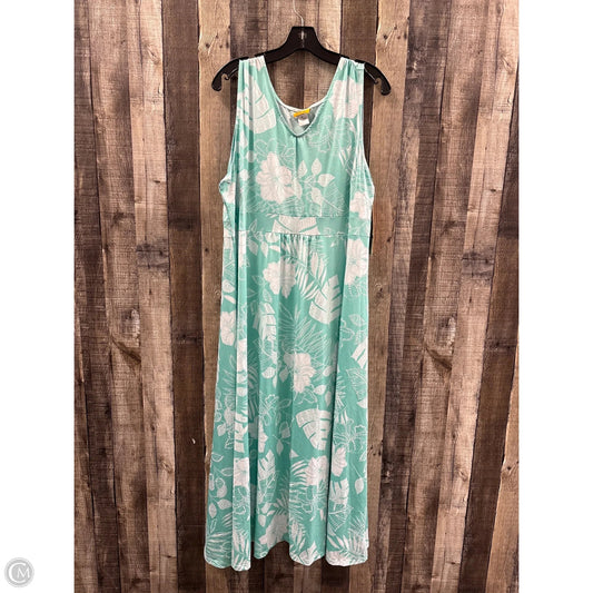 Dress Casual Maxi By Ruby Rd In Green & White, Size: Xl