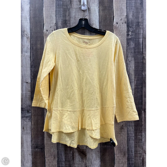 Top Long Sleeve By Coldwater Creek In Yellow, Size: Xs