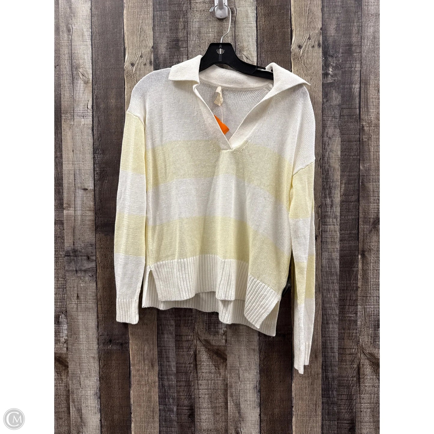 Sweater By Haven In White & Yellow, Size: Xs
