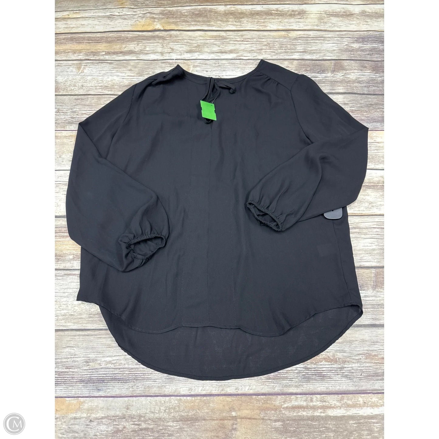 Top Long Sleeve By Joan Vass In Black, Size: M