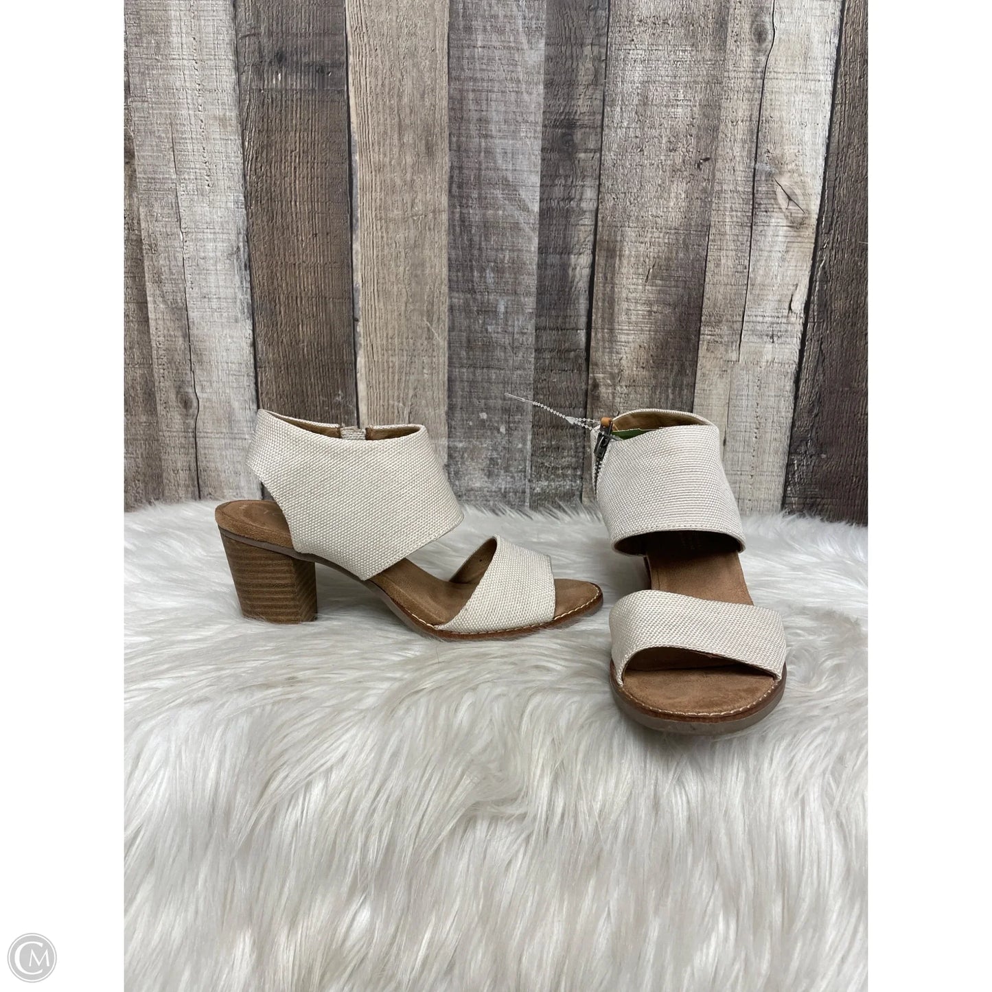 Sandals Heels Block By Toms In Cream, Size: 9
