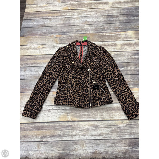 Jacket Moto Leather By White House Black Market In Animal Print, Size: 6