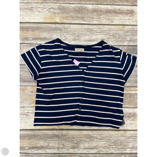 Top Short Sleeve By Madewell In Blue & White, Size: Xs