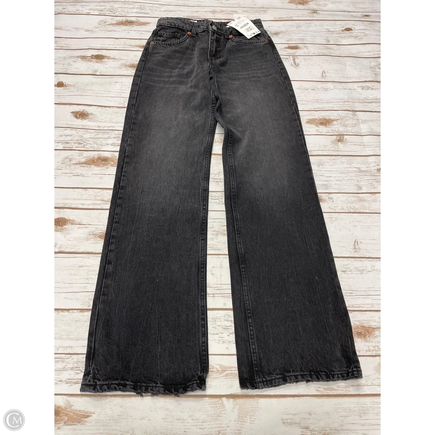 Jeans Wide Leg By Zara In Grey Denim, Size: 2