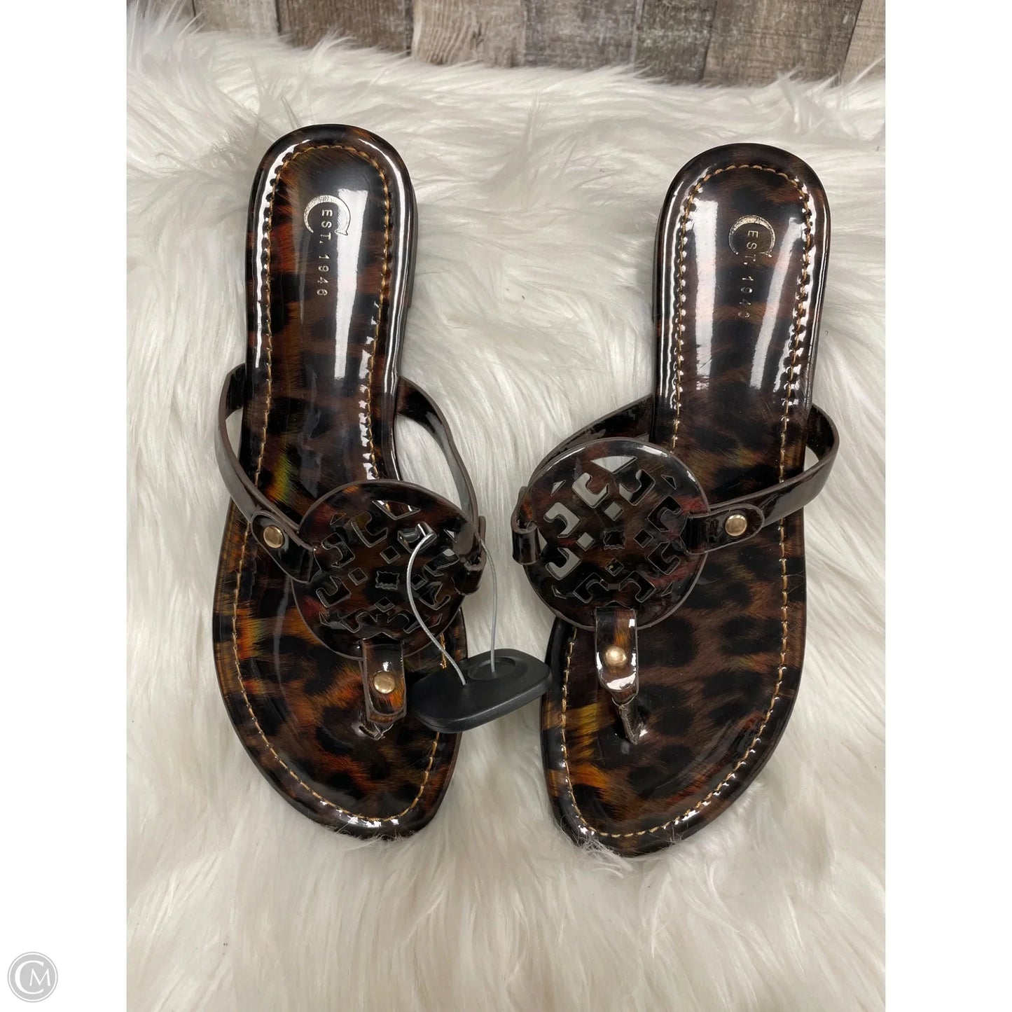 Sandals Flats By C Est. 1946 In Animal Print, Size: 8
