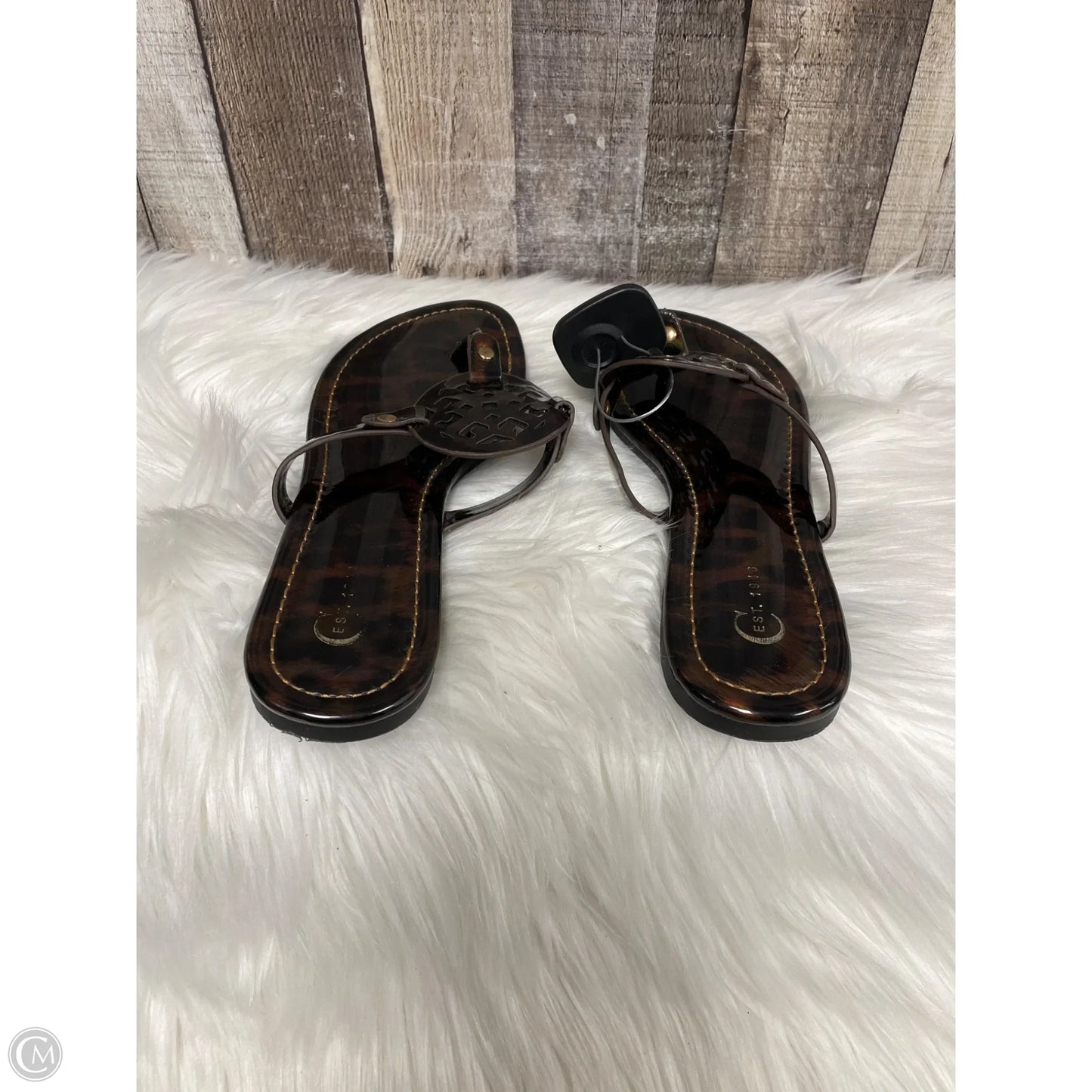 Sandals Flats By C Est. 1946 In Animal Print, Size: 8