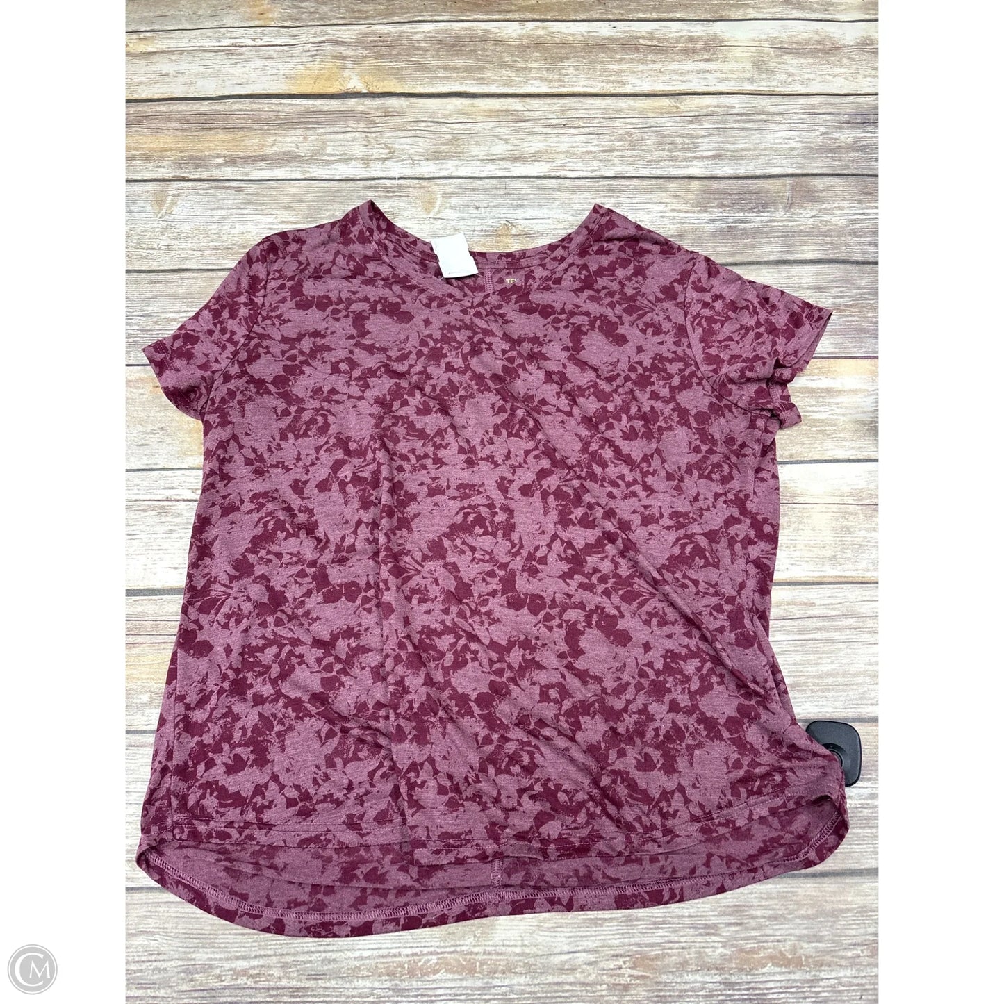 Athletic Top Short Sleeve By Tek Gear In Maroon, Size: Xl
