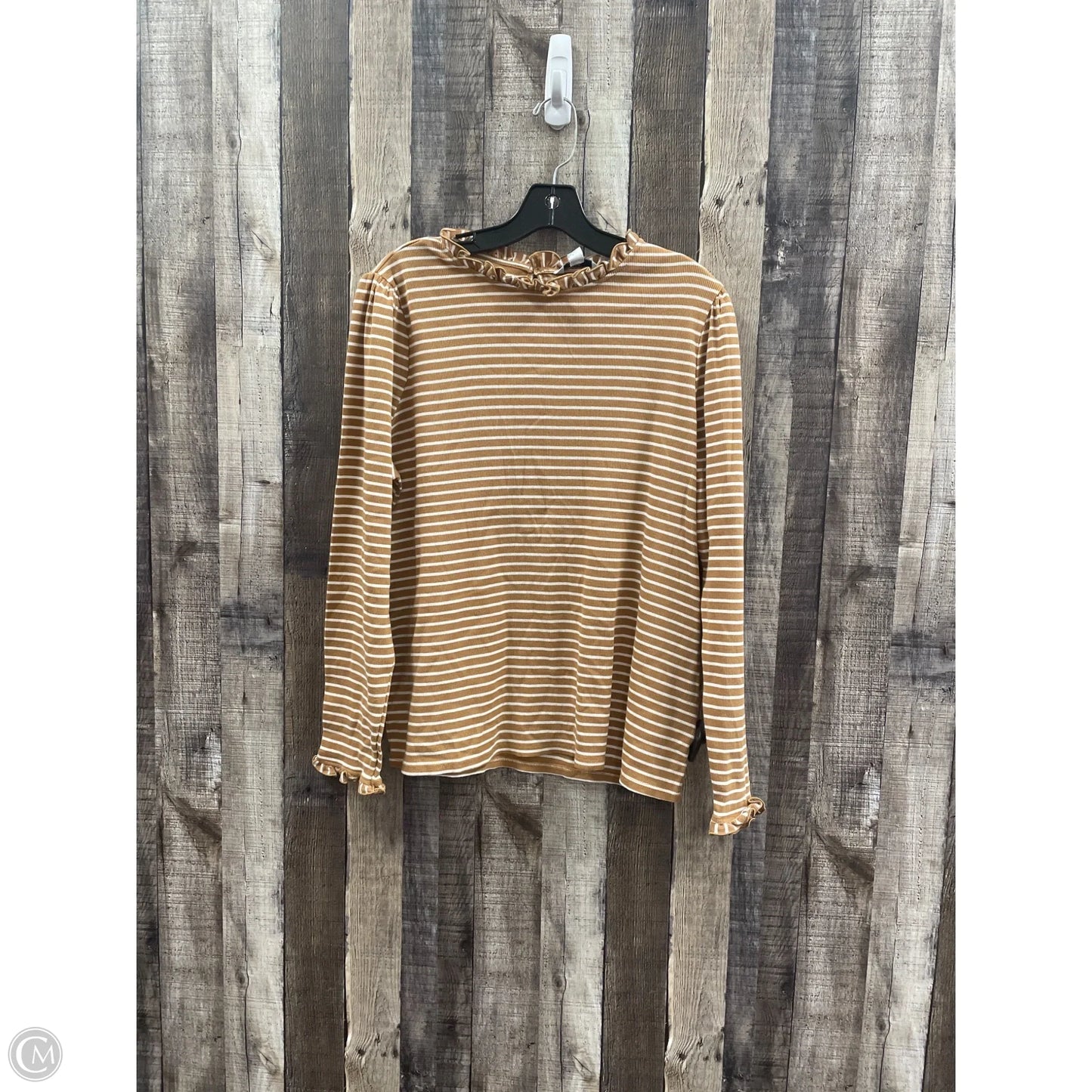 Top Long Sleeve By Croft And Barrow In Striped Pattern, Size: 1x