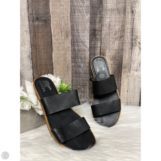 Sandals Flats By Sorel In Black, Size: 9