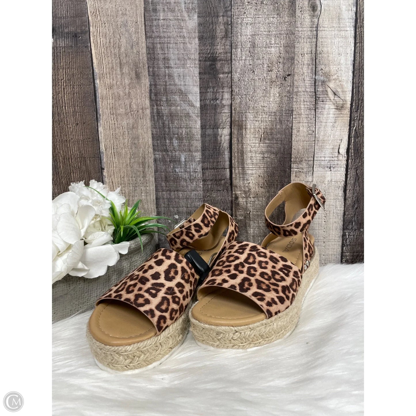 Sandals Heels Block By Soda In Brown, Size: 7