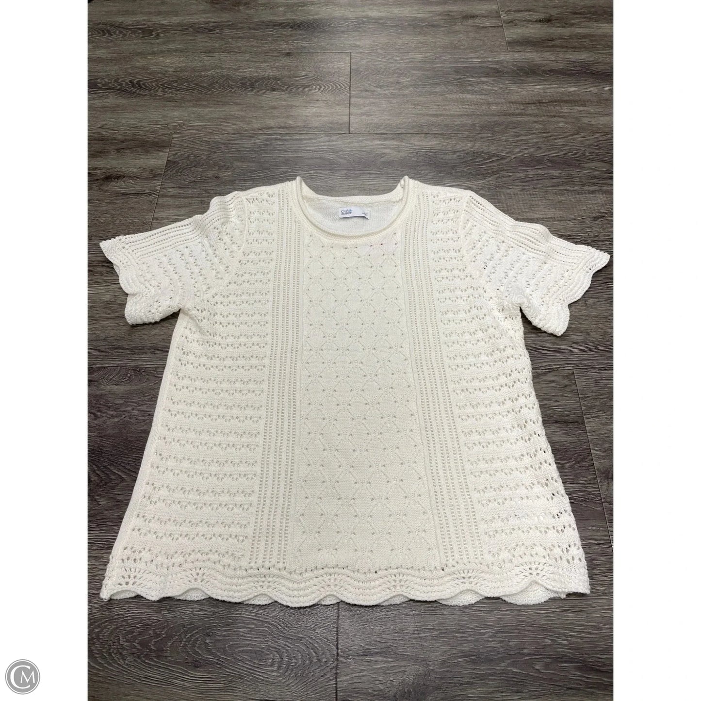 Sweater Short Sleeve By Croft And Barrow In Cream, Size: M