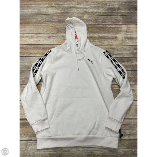 Athletic Sweatshirt Hoodie By Puma In White, Size: M