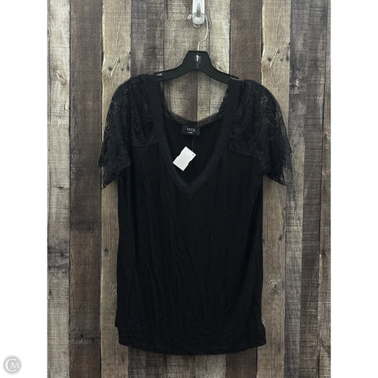 Top Short Sleeve By Vici In Black, Size: L