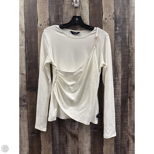 Top Long Sleeve By Cme In White, Size: L