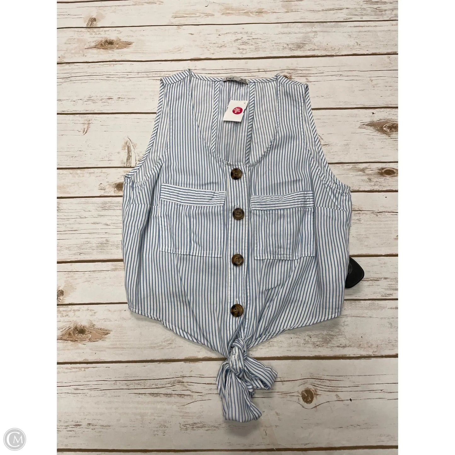 Top Sleeveless By Dex In Striped Pattern, Size: Xs