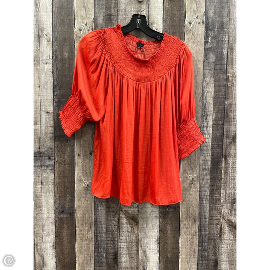 Top Short Sleeve By Ann Taylor In Orange, Size: M