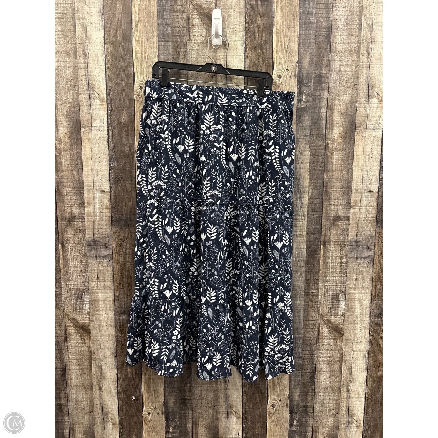 Skirt Midi By Ophelia Roe In Blue & White, Size: L