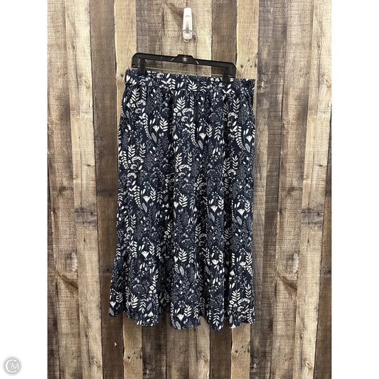 Skirt Midi By Ophelia Roe In Blue & White, Size: L